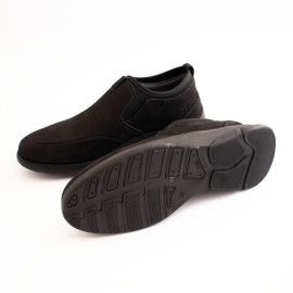 کفش چرم طبیعی مردانه راحتی مدل آرشام جیر مشکی arsham