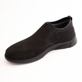 کفش چرم طبیعی مردانه راحتی مدل آرشام جیر مشکی arsham