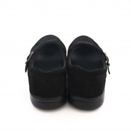 کفش چرم طبیعی مردانه تابستانی نبوک مدل آتیلا مشکی