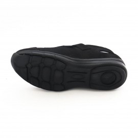 کفش چرم طبیعی مردانه تابستانی نبوک مدل آتیلا مشکی