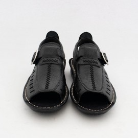 کفش چرم طبیعی مردانه تابستانی مدل آریا مشکی