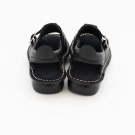 کفش چرم طبیعی مردانه تابستانی مدل آریا مشکی