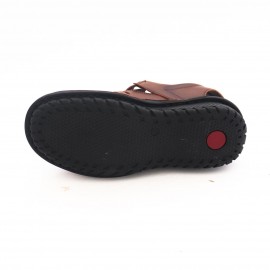 کفش چرم طبیعی مردانه تابستانی مدل آریا عسلی