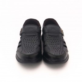 کفش چرم طبیعی مردانه تابستانی مدل آراز مشکی