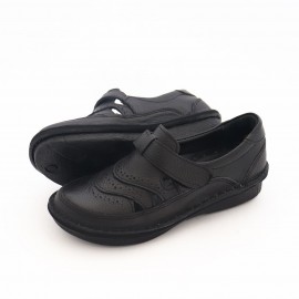 کفش طبی چرم طبیعی زنانه تابستانی مدل پریا مشکی paria