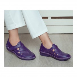 کفش طبی چرم طبیعی زنانه تابستانی مدل پریا مشکی paria