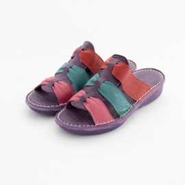 صندل طبی چرم طبیعی زنانه مدل نیلوفر کد 211 بنفش Nilofar