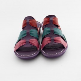 صندل طبی چرم طبیعی زنانه مدل نیلوفر کد 211 بنفش Nilofar