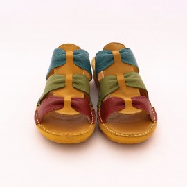 صندل طبی چرم طبیعی زنانه مدل نیلوفر کد 211 لیمویی Nilofar