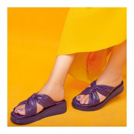 صندل طبی چرم طبیعی زنانه مدل سانیا کد 219 بنفش Sanya