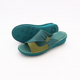 صندل طبی چرم طبیعی زنانه مدل مارال کد 216 فیروزه ای-سبز Maral
