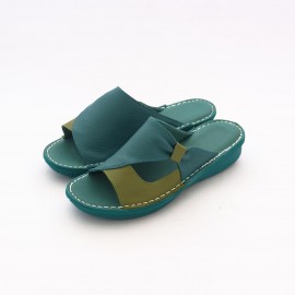صندل طبی چرم طبیعی زنانه مدل مارال کد 216 فیروزه ای-سبز Maral