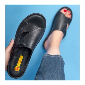 صندل طبی چرم طبیعی زنانه مدل مارال کد 216 مشکی Maral