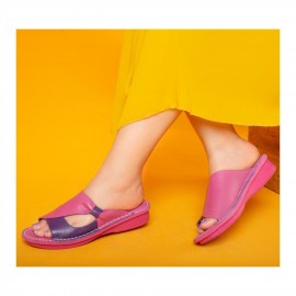 صندل طبی چرم طبیعی زنانه مدل مارال کد 216 صورتی-بنفش Maral