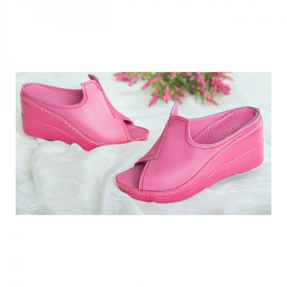 صندل طبی چرم طبیعی زنانه مدل دریا کد 212 صورتی Draya