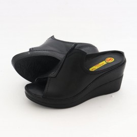 صندل طبی چرم طبیعی زنانه مدل دریا کد 212 مشکی Draya