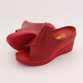 صندل طبی چرم طبیعی زنانه مدل دریا کد 212 قرمز Draya