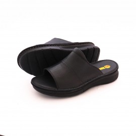 صندل چرم طبیعی مردانه مدل پویا مشکی pouya کد 330