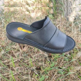 صندل چرم طبیعی مردانه مدل پویا مشکی pouya کد 330