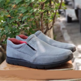 کفش چرم طبیعی مردانه راحتی مدل آبتین طوسی abtin 