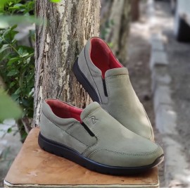 کفش چرم طبیعی مردانه راحتی مدل آبتین سبز abtin 