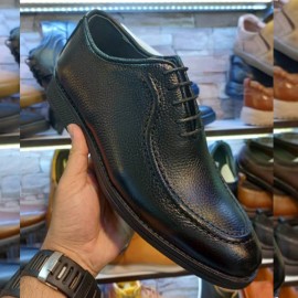 کفش چرم طبیعی مردانه مجلسی مدل برسام مشکی barsam