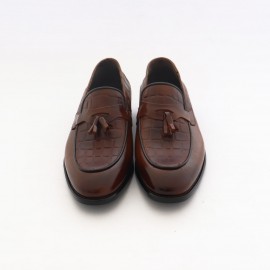 کفش چرم طبیعی مردانه کالج مدل پارسا عسلی parsa