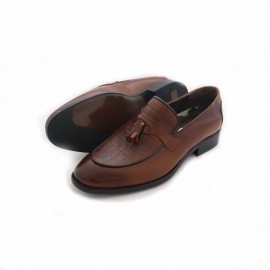 کفش چرم طبیعی مردانه کالج مدل پارسا عسلی parsa