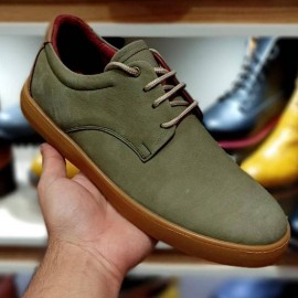 کفش چرم طبیعی مردانه راحتی مدل پرهام سبز parham 
