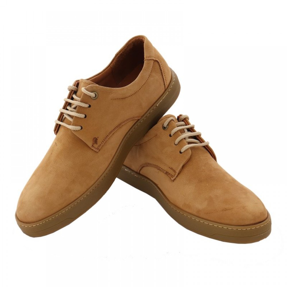 کفش چرم طبیعی مردانه راحتی مدل پرهام عسلی parham 