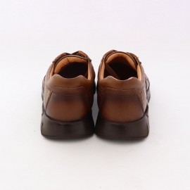 کفش چرم طبیعی مردانه اسپرت مدل دارا بنددار عسلی dara