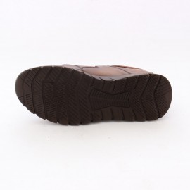 کفش چرم طبیعی مردانه اسپرت مدل دارا بنددار عسلی dara