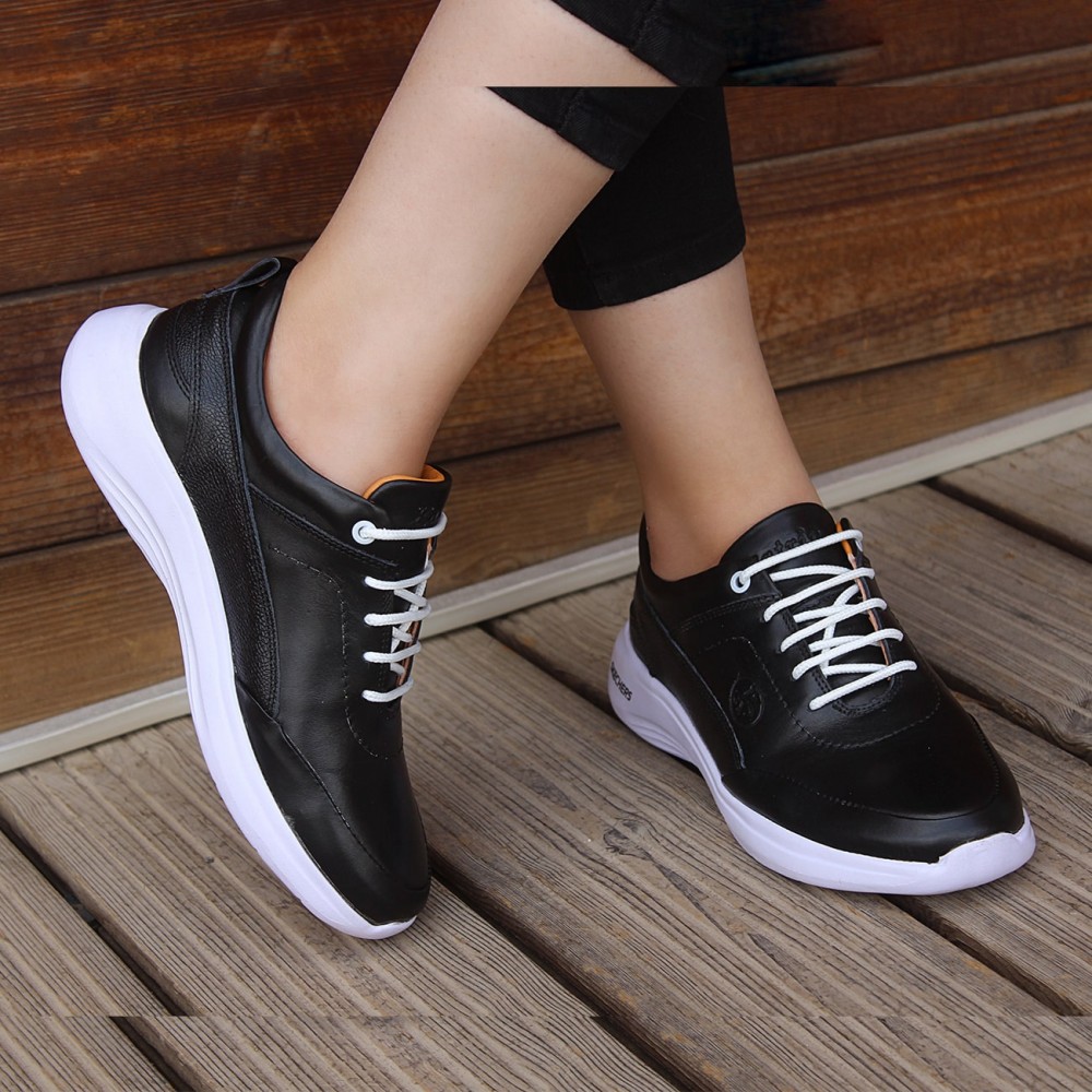 کفش چرم طبیعی مردانه اسپرت مدل رادین مشکی radin