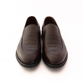 کفش چرم طبیعی مردانه مجلسی مدل ایلیا قهوه‌ای ilya