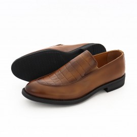 کفش چرم طبیعی مردانه مجلسی مدل ایلیا عسلی ilya