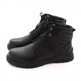 نیم بوت چرم طبیعی مردانه مدل مانی مشکی mani