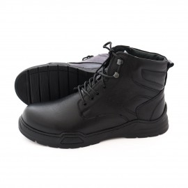 نیم بوت چرم طبیعی مردانه مدل مانی مشکی mani