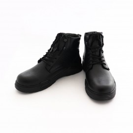 نیم بوت چرم طبیعی مردانه مدل مانی مشکی mani