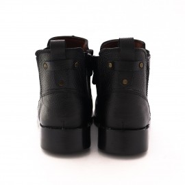 نیم بوت چرم طبیعی مردانه مدل هوم مشکی hom