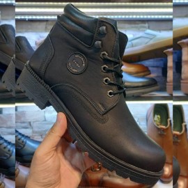 نیم بوت چرم طبیعی مردانه مدل فرید مشکی farid