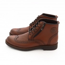 نیم بوت چرم طبیعی مردانه مدل تکین عسلی tekin