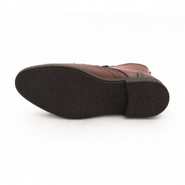 نیم بوت چرم طبیعی مردانه مدل تکین عسلی tekin