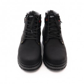 نیم بوت چرم طبیعی مردانه مدل کت مشکی cat