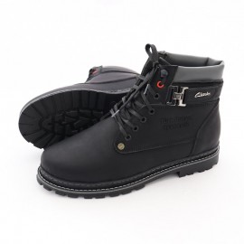 نیم بوت چرم طبیعی مردانه مدل کت مشکی cat