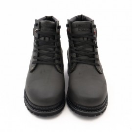 نیم بوت چرم طبیعی مردانه مدل کت طوسی cat