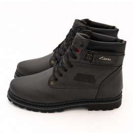 نیم بوت چرم طبیعی مردانه مدل کت طوسی cat