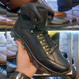 نیم بوت چرم طبیعی مردانه طرح تیمبرلند مشکی Timberland