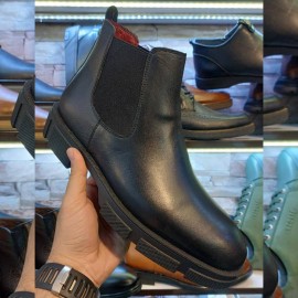 نیم بوت چرم طبیعی مردانه مدل ایاز مشکی ayaz