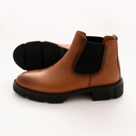 نیم بوت چرم طبیعی مردانه مدل ایاز عسلی ayaz