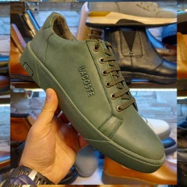 کفش چرم طبیعی مردانه اسپرت مدل ساتیار سبز satyar